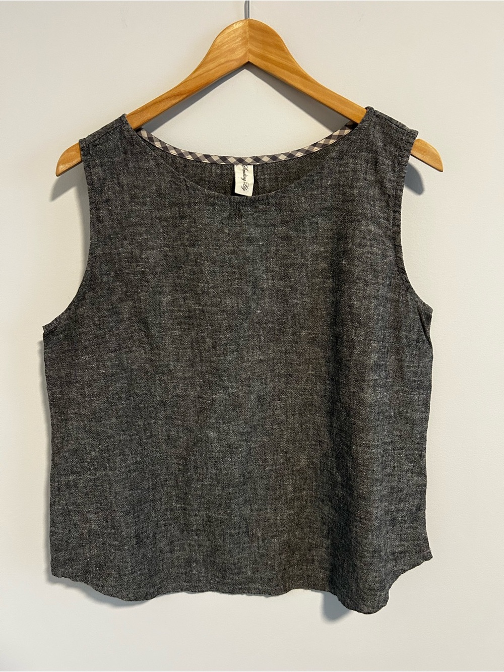 Smoking Lily Organic Hemp and Cotton Sleeveless Tank Top Charcoal Grey, Large